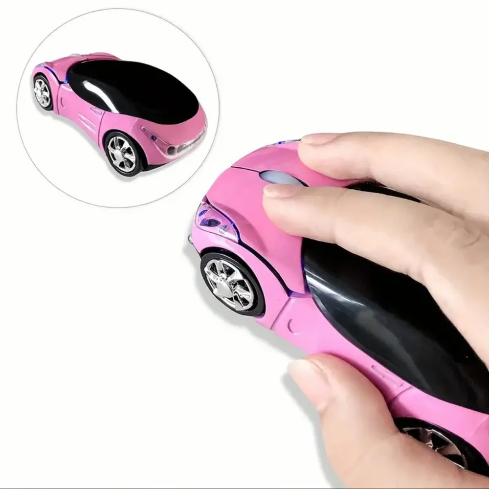 Mouse, Universal Mini Portable Wireless Mouse, NEW, Pink Car Shaped Mous…